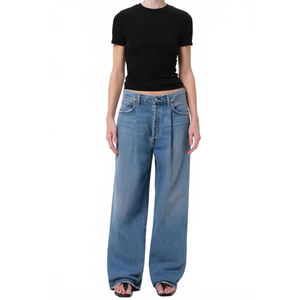 NEW AGOLDE franka pleated baggy jeans in mantra